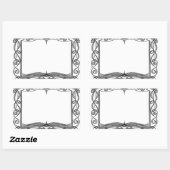 Sticker Rectangulaire Plaque d'autocollant de livre intégrée (Feuille)