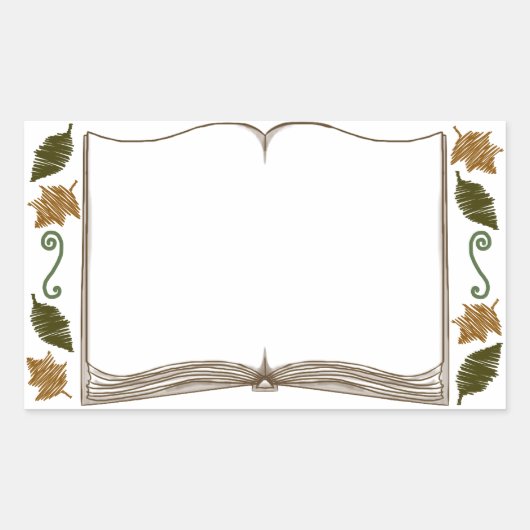 Sticker Rectangulaire Plaque d'autocollant Feuilles Automne (Devant)