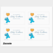 Sticker Rectangulaire Plaque de Baby shower de Cookie Monster (Feuille)