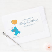 Sticker Rectangulaire Plaque de Baby shower de Cookie Monster (Enveloppe)