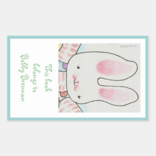 Sticker Rectangulaire Plaque de bébé lapin