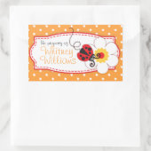 Sticker Rectangulaire plaque de carnet de coccinelle pour enfants ou nom (Sac)