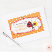 Sticker Rectangulaire plaque de carnet de coccinelle pour enfants ou nom (Enveloppe)
