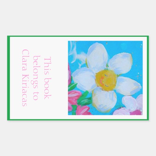 Sticker Rectangulaire Plaque de lecture de Happy Thoughts (Devant)