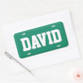 Sticker Rectangulaire Plaque de licence blanche et verte personnalisée (Enveloppe)