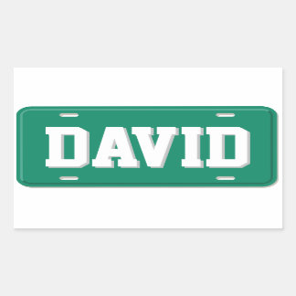 Sticker Rectangulaire Plaque de licence blanche et verte personnalisée