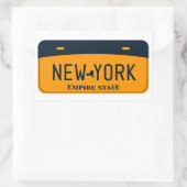 Sticker Rectangulaire Plaque de licence New York, The Empire State (Sac)