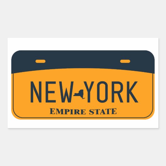 Sticker Rectangulaire Plaque de licence New York, The Empire State (Devant)