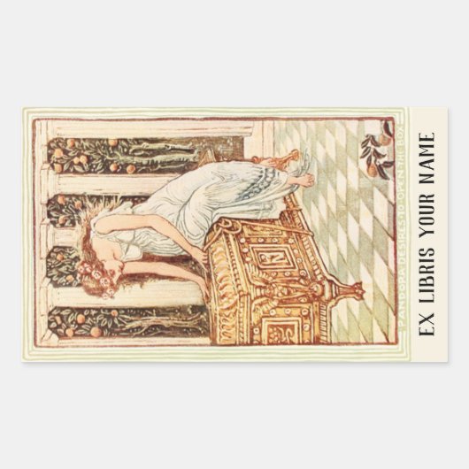 Sticker Rectangulaire Plaque de livre de boîte de Pandora (Devant)