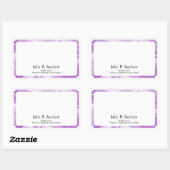 Sticker Rectangulaire Plaque de livre de l'auteur de lavande avec texte  (Feuille)