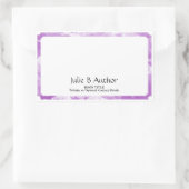 Sticker Rectangulaire Plaque de livre de l'auteur de lavande avec texte  (Sac)