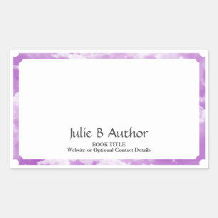 Sticker Rectangulaire Plaque de livre de l'auteur de lavande avec texte 