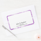 Sticker Rectangulaire Plaque de livre de l'auteur de lavande avec texte  (Enveloppe)