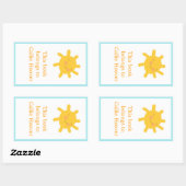 Sticker Rectangulaire Plaque de livre ensoleillée (Feuille)