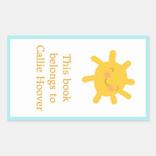 Sticker Rectangulaire Plaque de livre ensoleillée (Devant)