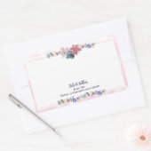 Sticker Rectangulaire Plaque de livre signée par l'auteur rose floral pe (Enveloppe)