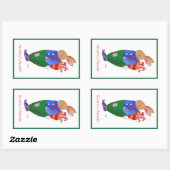 Sticker Rectangulaire Plaque de Noël Rabbit (Feuille)