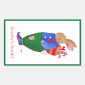Sticker Rectangulaire Plaque de Noël Rabbit (Devant)