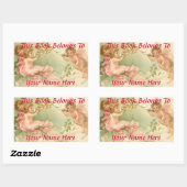 Sticker Rectangulaire Plaque de nom de livre Fées bébés (Feuille)