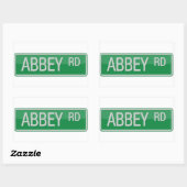 Sticker Rectangulaire Plaque de rue de route d'abbaye (Feuille)