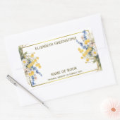 Sticker Rectangulaire Plaque de signature de l'auteur floral (Enveloppe)