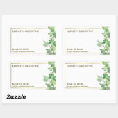 Sticker Rectangulaire Plaque de signature de l'auteur Ivy Leaf (Feuille)