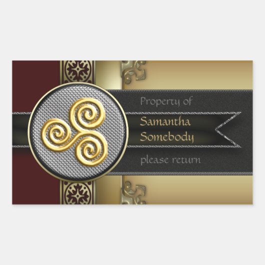 Sticker Rectangulaire Plaque décorative Triskele (Devant)