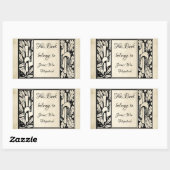 Sticker Rectangulaire Plaque d'emballage de parchemin Vintage (Feuille)