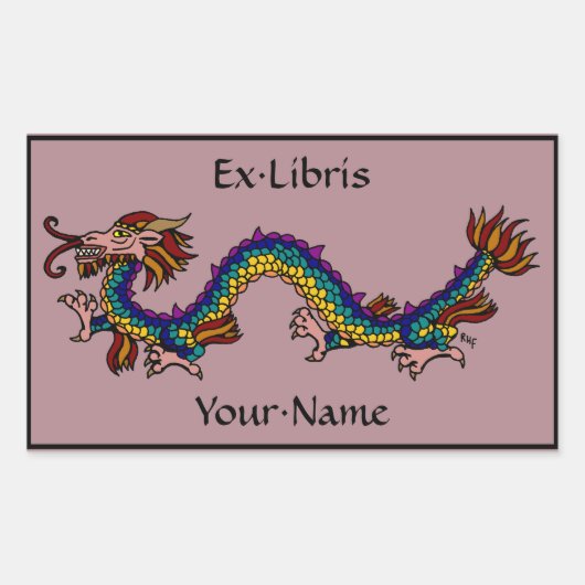 Sticker Rectangulaire Plaque d'enregistrement du dragon oriental (Devant)