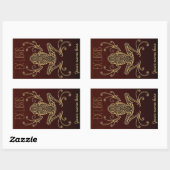 Sticker Rectangulaire Plaque d'enregistrement Tribal Frog Ex Libris (Feuille)