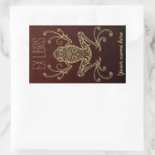 Sticker Rectangulaire Plaque d'enregistrement Tribal Frog Ex Libris (Sac)