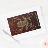 Sticker Rectangulaire Plaque d'enregistrement Tribal Frog Ex Libris (Enveloppe)