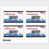 Sticker Rectangulaire Plaque d'immatriculation Washington Voter Trump au (Feuille)