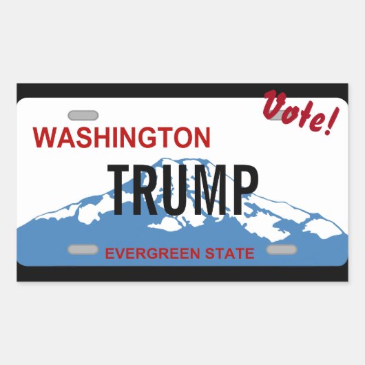 Sticker Rectangulaire Plaque d'immatriculation Washington Voter Trump au (Devant)