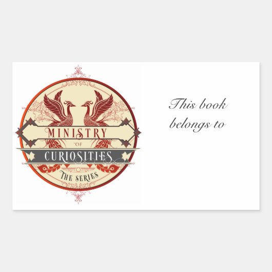 Sticker Rectangulaire Plaque du Ministère des Curiosités (Devant)