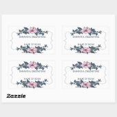 Sticker Rectangulaire Plaque florale de signature de l'auteur (Feuille)