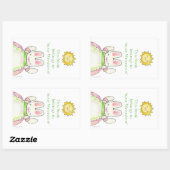 Sticker Rectangulaire Plaque-livre de lapin rose (Feuille)