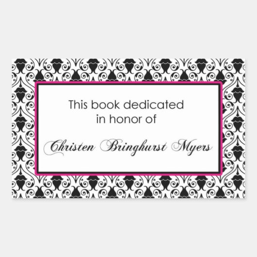 Sticker Rectangulaire Plaque livre personnalisée (Devant)