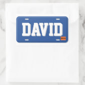 Sticker Rectangulaire Plaque minéralogique bleue et blanche (Sac)