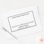 Sticker Rectangulaire Plaque noire de signature de l'auteur (Enveloppe)