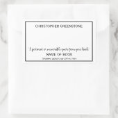 Sticker Rectangulaire Plaque noire de signature de l'auteur (Sac)