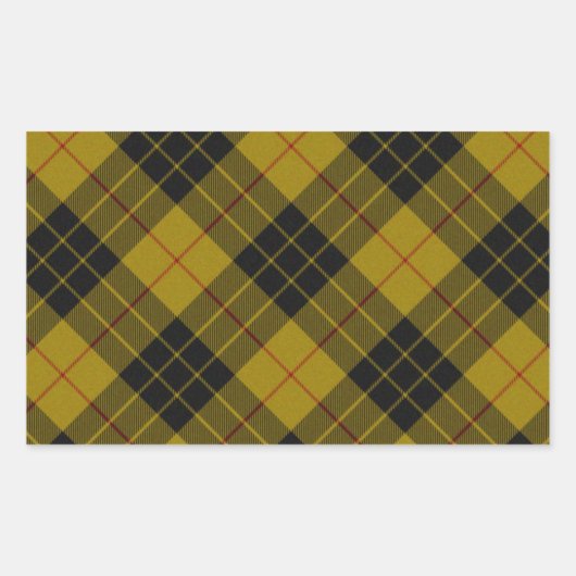 Sticker Rectangulaire Plaque noire jaune tartan MacLeod (Devant)