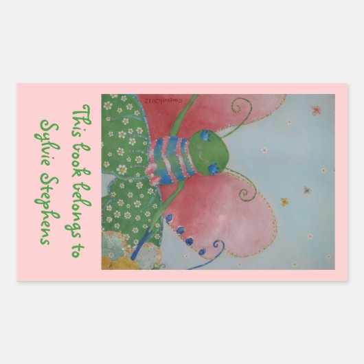 Sticker Rectangulaire Plaque papillon Ballerina (Devant)