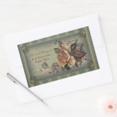 Sticker Rectangulaire Plaque Rose antique (bleu) (Enveloppe)