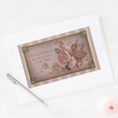 Sticker Rectangulaire Plaque Rose antique (rose) (Enveloppe)