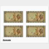 Sticker Rectangulaire Plaque Rose antique (verte) (Feuille)