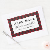 Sticker Rectangulaire Plaqué rouge fait main (Enveloppe)