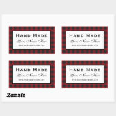 Sticker Rectangulaire Plaqué rouge fait main (Feuille)