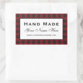 Sticker Rectangulaire Plaqué rouge fait main (Sac)