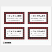 Sticker Rectangulaire Plaqué rouge fait maison (Feuille)